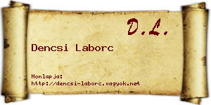 Dencsi Laborc névjegykártya